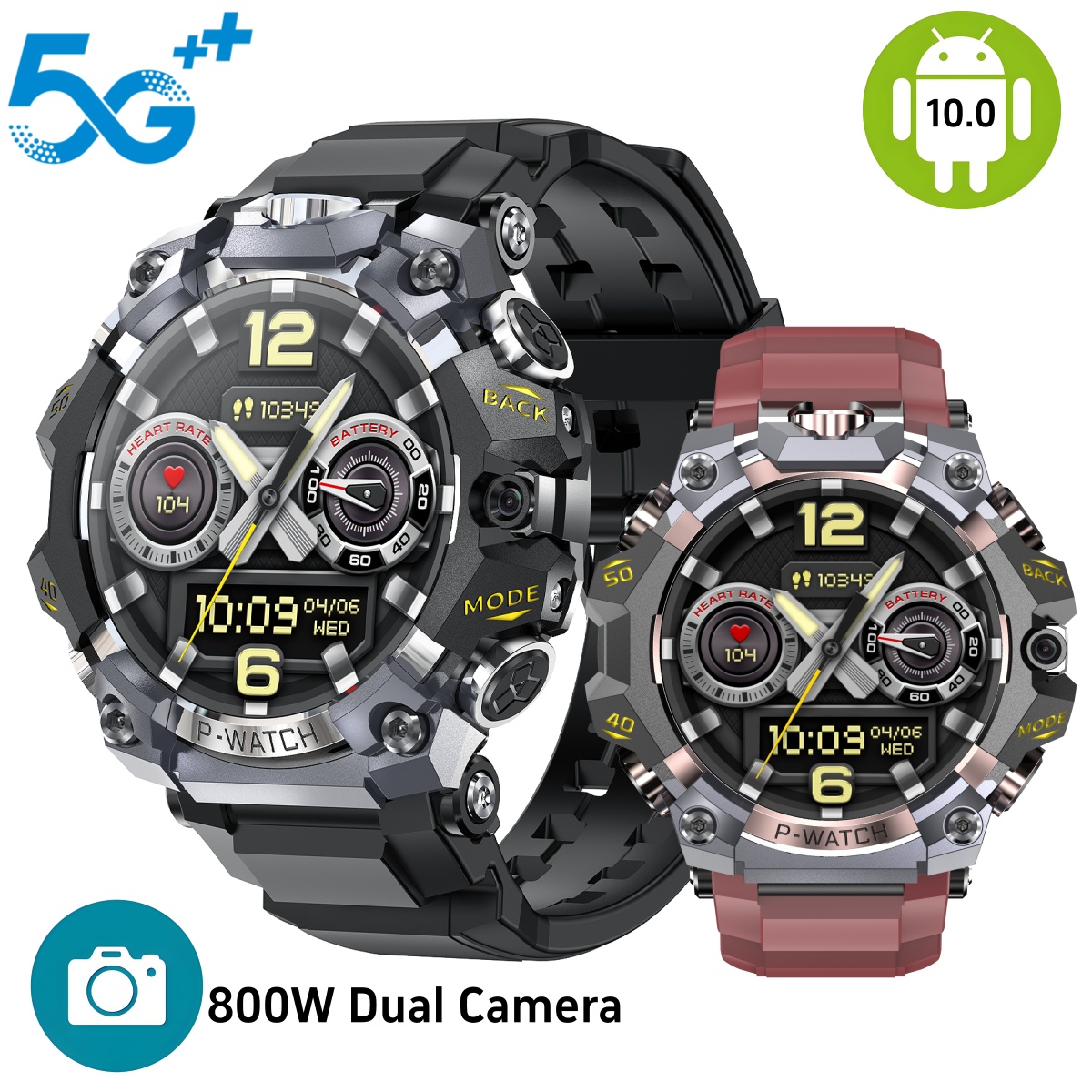 Seaweed Snack - Reloj Inteligente Q668 Android 10.0, Pantalla