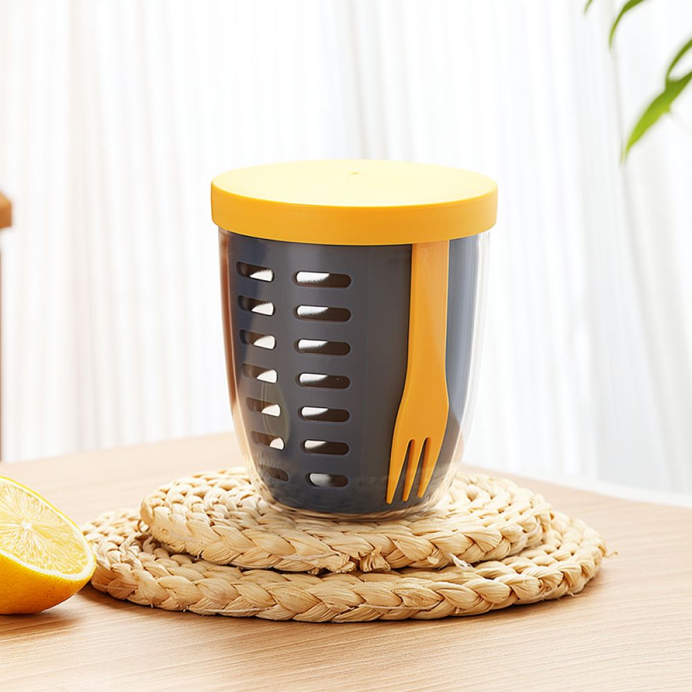 Vaso grande con tapa y tenedor - Healthy Snacks Food reseña y precio