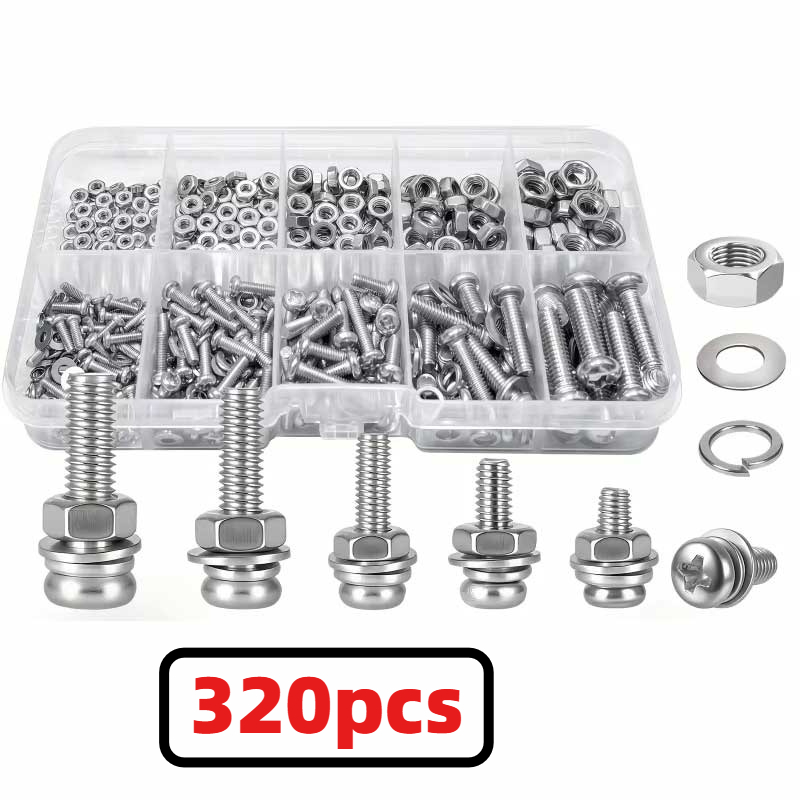 320 piezas de tornillos y tuer - Nuts Mix reseña y precio